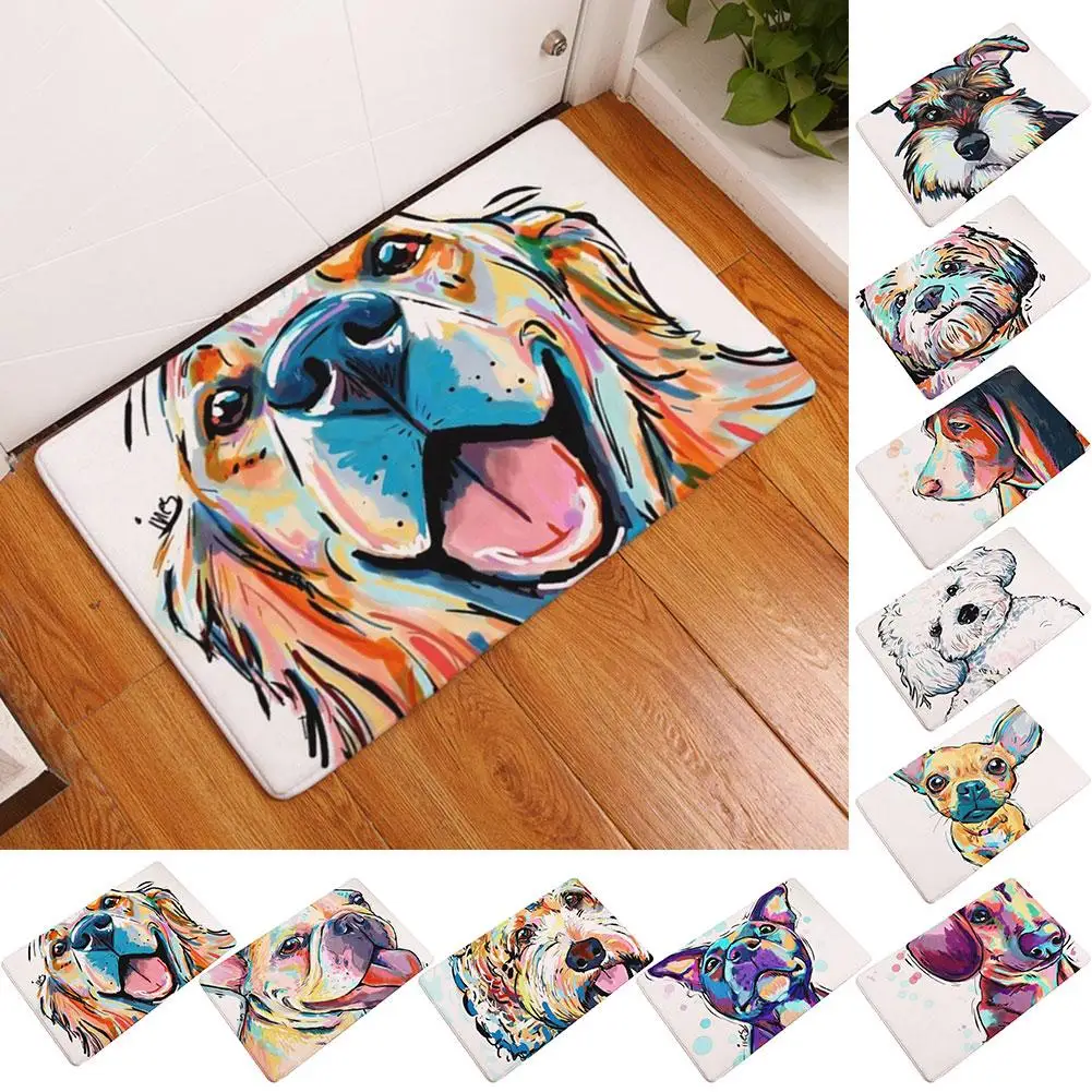 Acquistare Tessile Per La Casa 40x60cm Lovely Dog Design Floor Mat Entrance Doormat Floor Rug Anti Slip Door Mat Bathroom Kitchen Mat Kitchen Carpet Home Decor