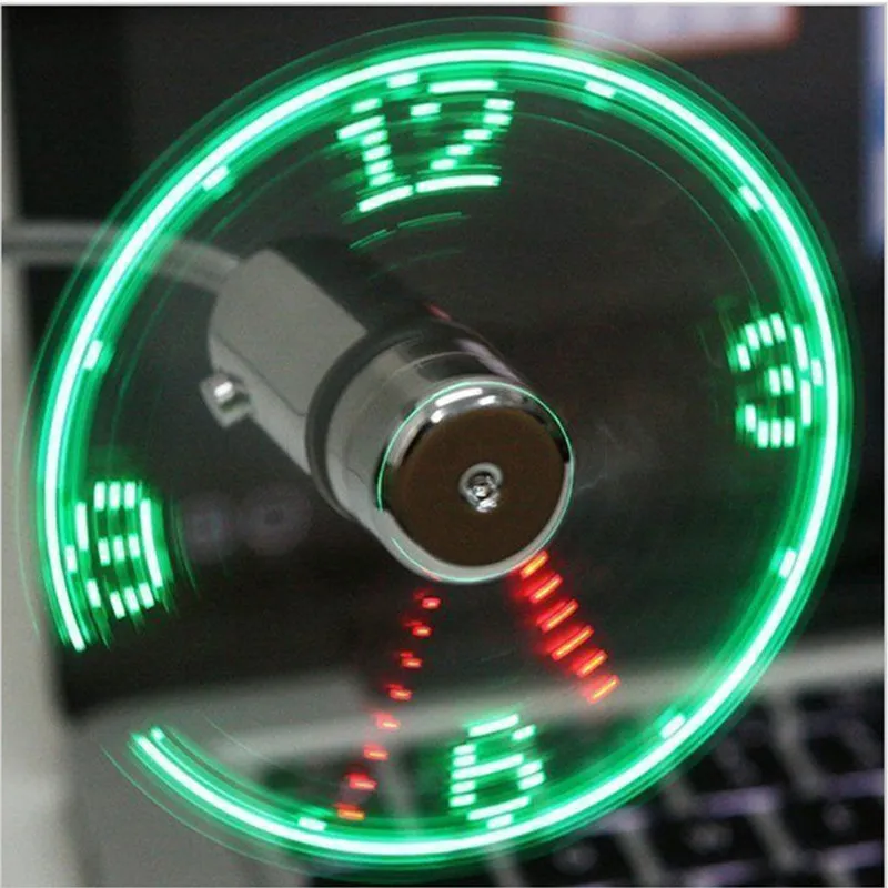 Hand Mini USB Fan Portable Gadgets Flexible Gooseneck LED Clock Fans By Laptop PC Notebook Real Time Display Durable Adjustable-animated-img