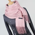 Women solid color cashmere scarves with tassel lady winter thick warm scarf high quality female shawl hot sale YR001