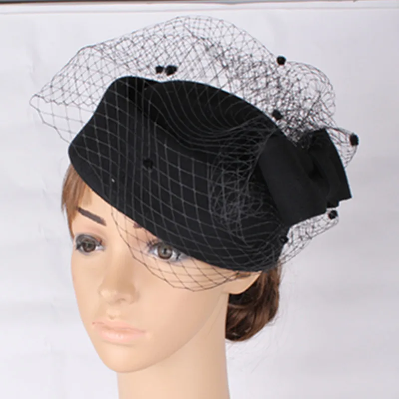 Wool Black Fascinator Hats Base With 