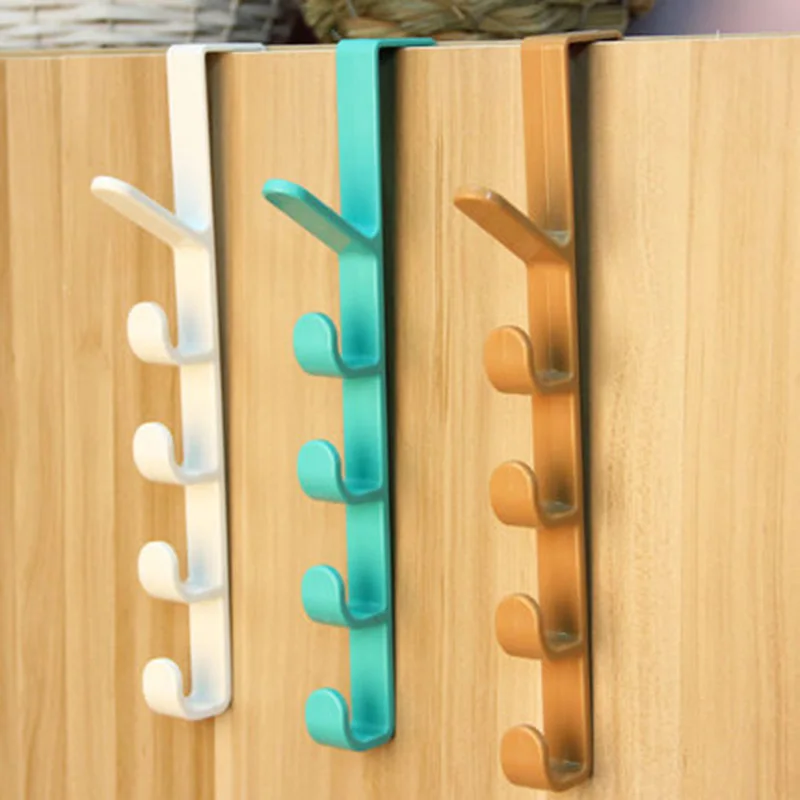 Bedroom Door Hooks Clothes Hanging Rack Over The Door Plastic Home Storage  Organization Hooks Purse Holder for Bags Rails