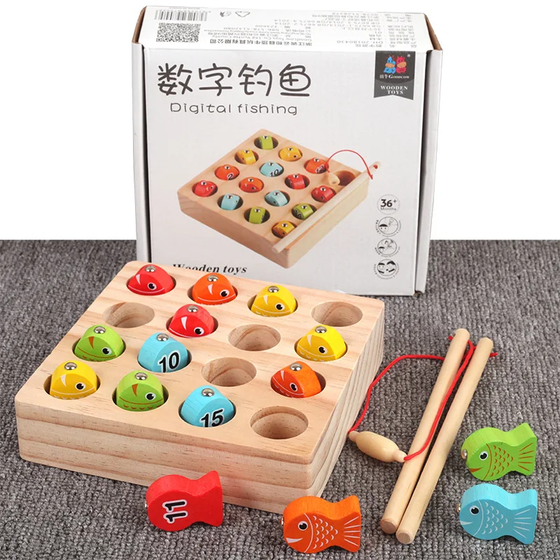 wooden magnetic fishing toy