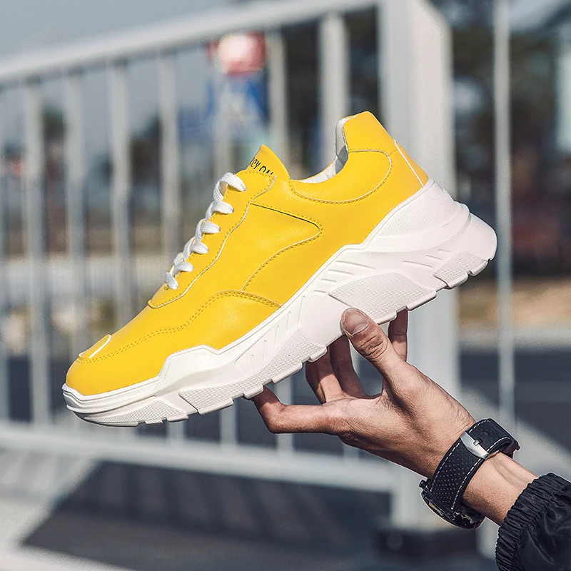 yellow tennis shoes mens