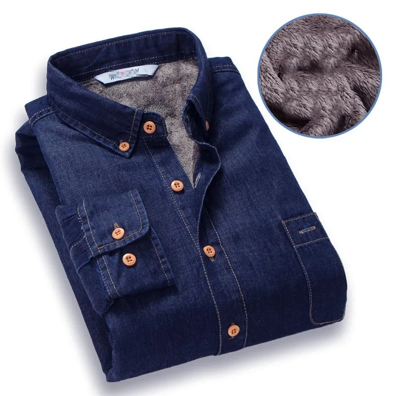 mens fleece lined denim shirts