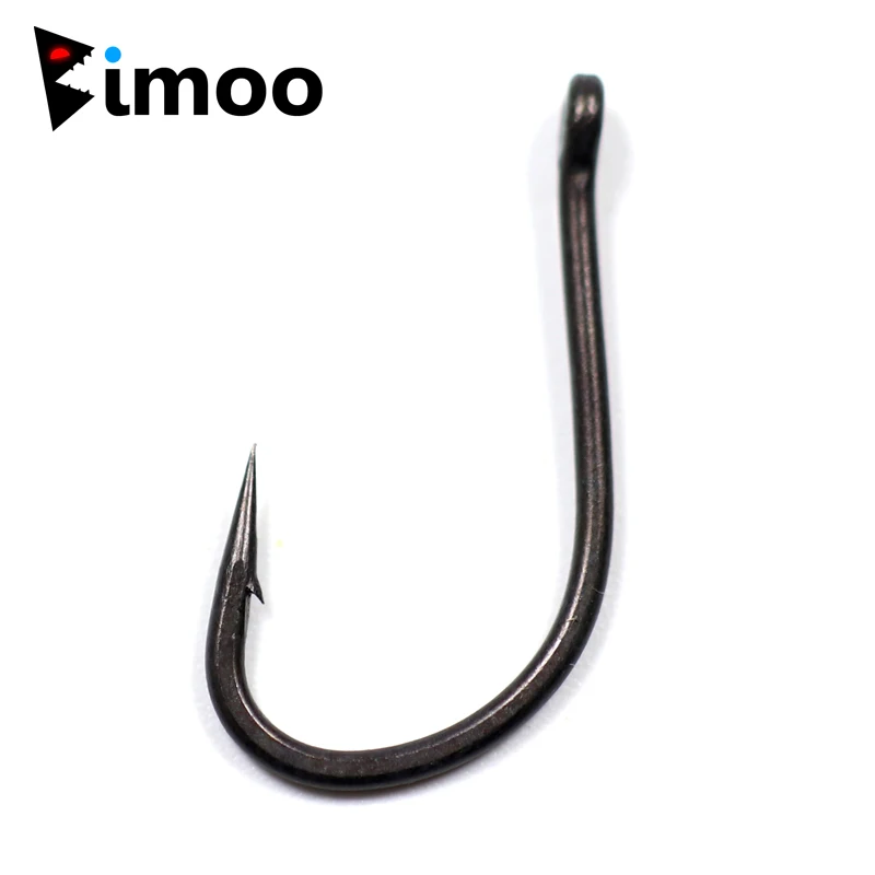 50PCS PTFE Coated High Carbon Stainless Steel Barbed hooks Carp Fishing  Hooks Curved Wide Gape Micro Barbed Barbless Carp Hook