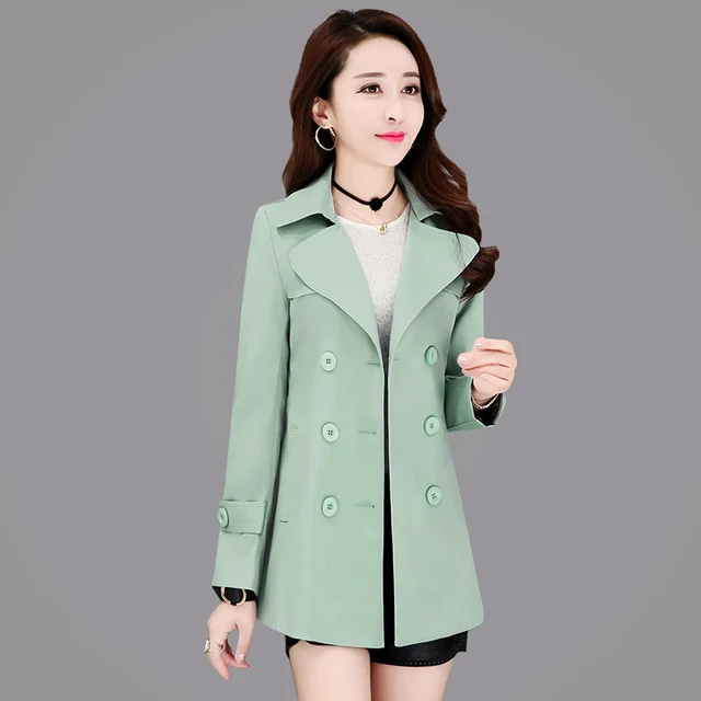 UHYTGF Thin Trench Coat Women 