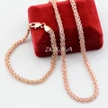 5mm Mens Womens Jewelry  Set Solid  Rose Gold Color Link Chain Necklace Bracelets preview-1