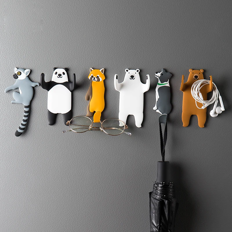 Lovely animal Fridge Hook Key Wall Crochet Holder Removable Kitchen Hooks Home Decor key holder wall can Washed holder wall hook preview-7