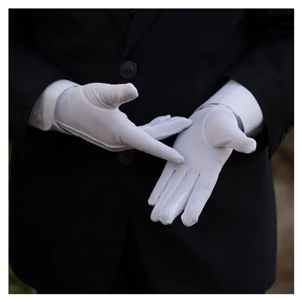 formal white gloves men