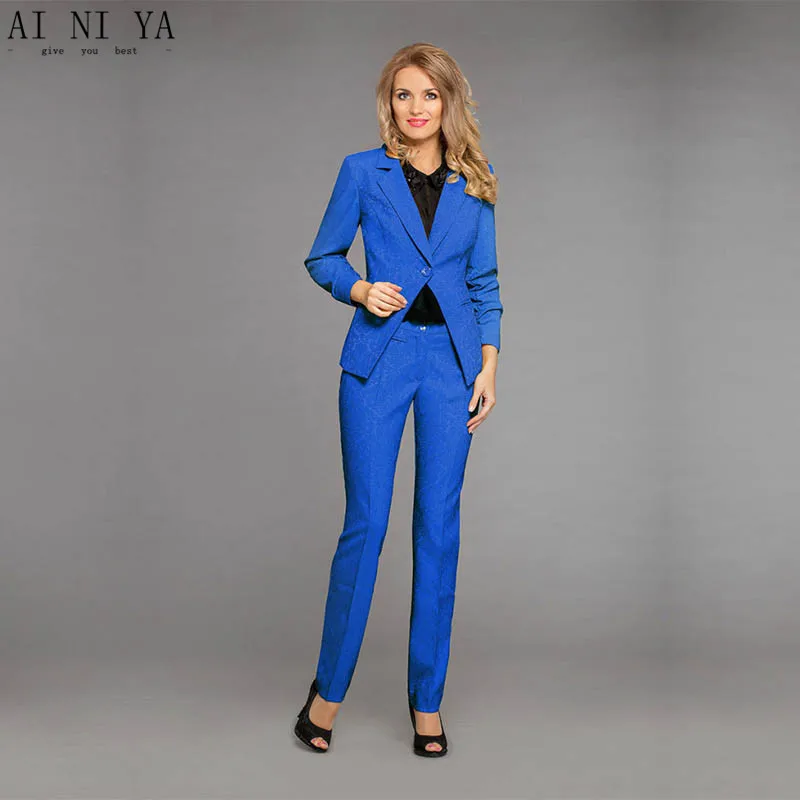 royal blue business suit women