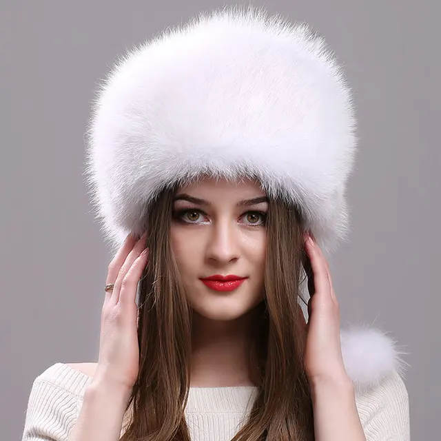 womens white fur hat