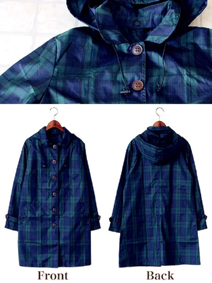 women's plaid rain jacket