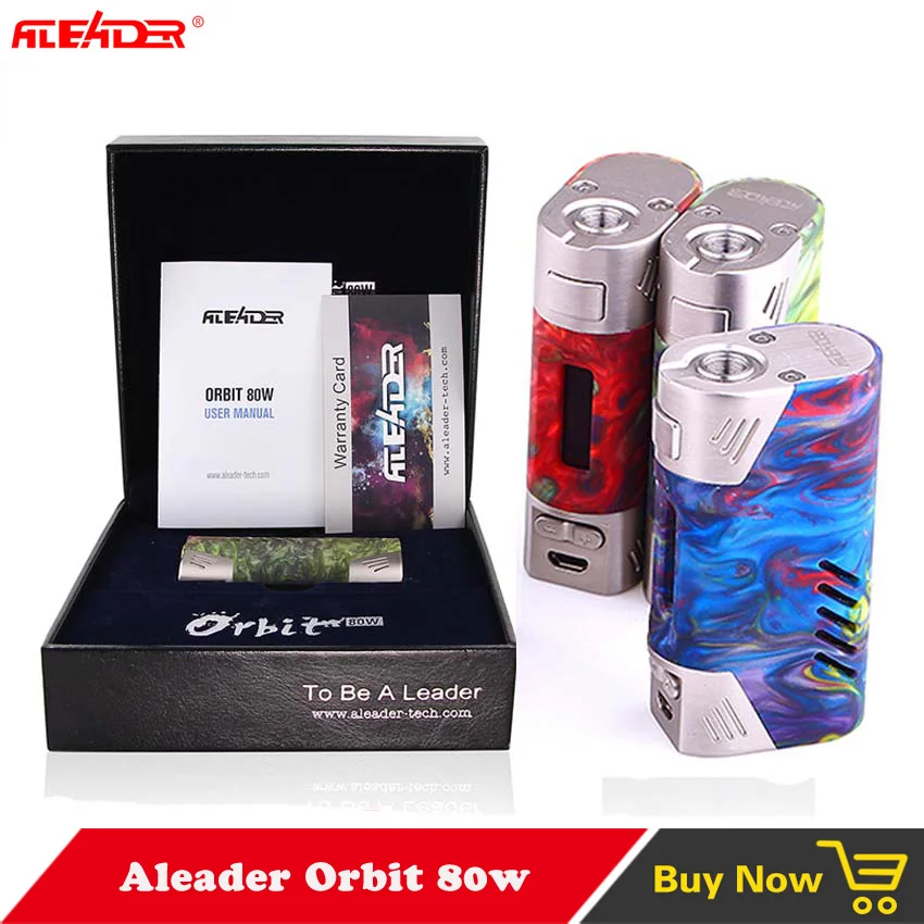 Kupit Elektronnye Sigarety Aleader Orbit 80w Tc Mod Resin Color Electronic Cigarette Box Mod 5 80w 510 Thread 18650 Vape Mods Vaporizer Orbit Atomizer Vape