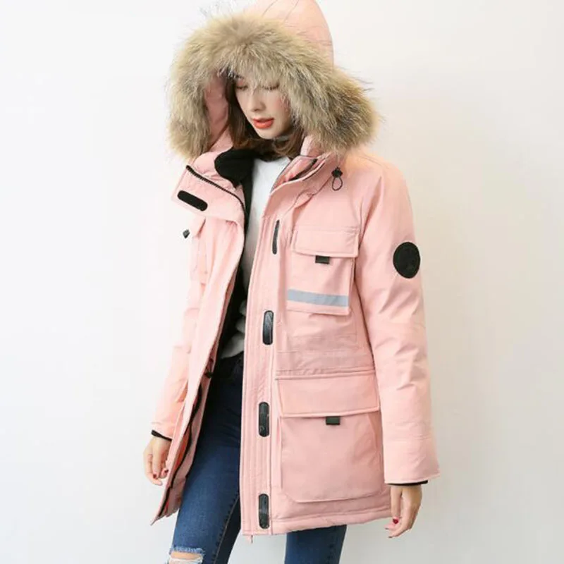 white goose down parka