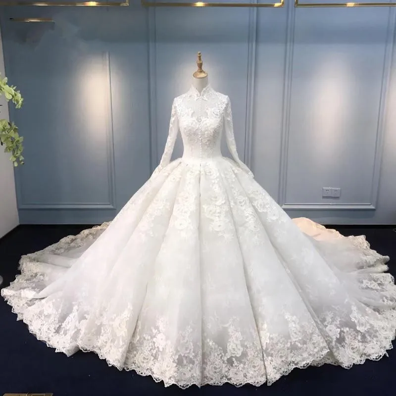 New Muslim Wedding Dresses A-Line High 