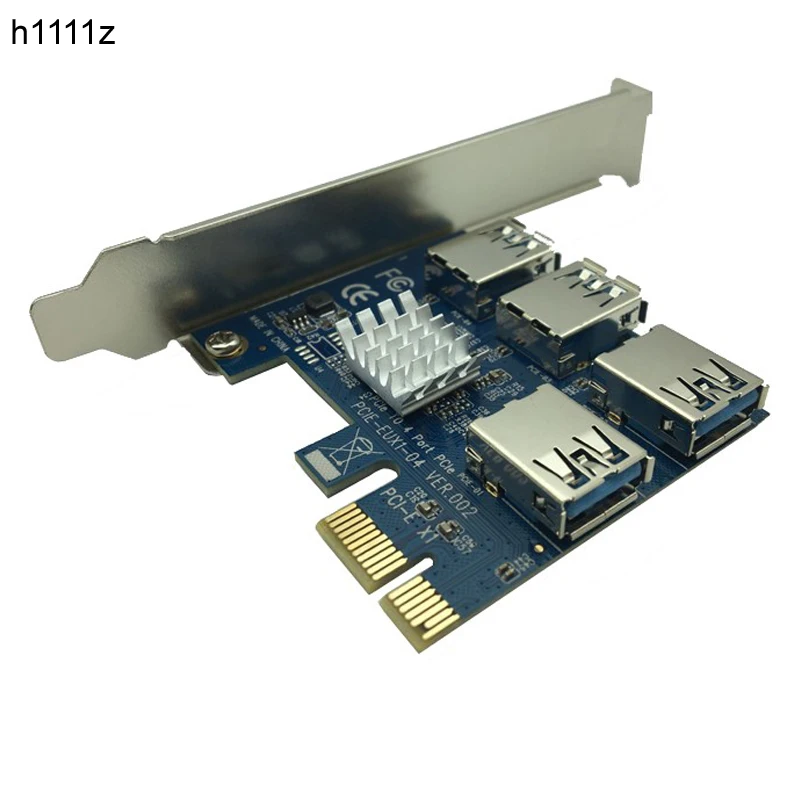 PCI-E to PCI-E Adapter 1 Turn 4 PCI-Express Slot 1x to 16x USB 3.0 Mining Special Riser Card PCIe Converter for BTC Miner Mining