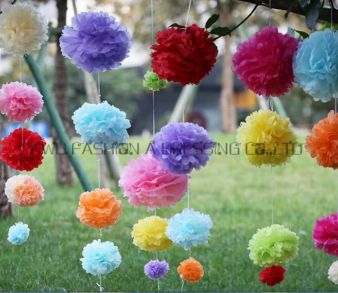 5PCS Handmade 6''(15CM) Tissue Paper Pom Poms Paper Flower Ball