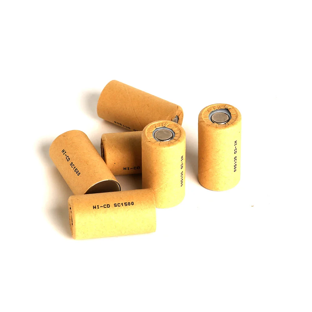 Ni-CD 1500mAh 15pcs SC1.5Ah Power Cell,rechargeable battery cell,power tool battery cell,discharge rate 10C-15C-animated-img