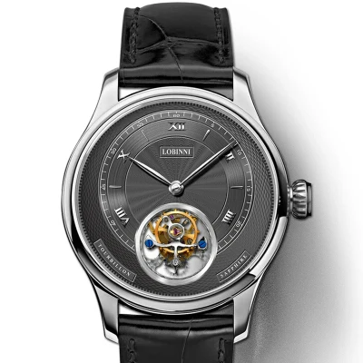 Acquistare Orologi da uomo | Luxury Brand LOBINNI Watches Men Switzerland  Tourbillion Mechanical Men Watch Sapphire Waterproof Energy Display clock  L8886-5