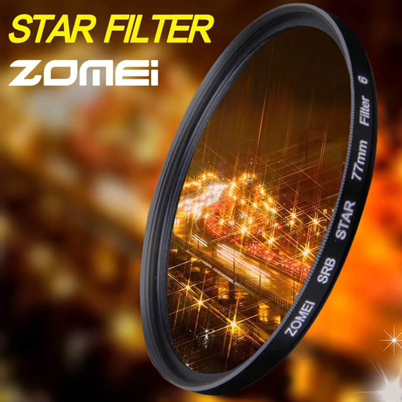 Zomei Star Line Star Filter 4 6 8 Piont Filtro Camera Filters 40.5 49 52 55 58 62 67 72 77 82mm For Canon Nikon Sony DSLR Camera-animated-img