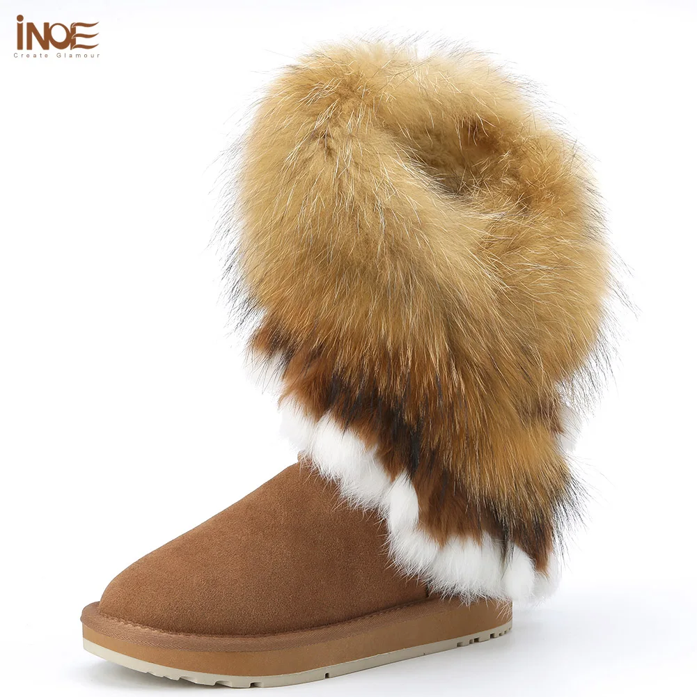 fur boots with tassels