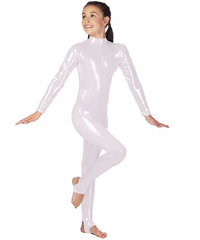 Купить Сценическая и танцевальная одежда  SPEERISE Kids Long Sleeve  Metallic Unitards Stirrups Dance Gymnastics Leotards Girls Shiny Dancewear  Stage Performance Show Suit