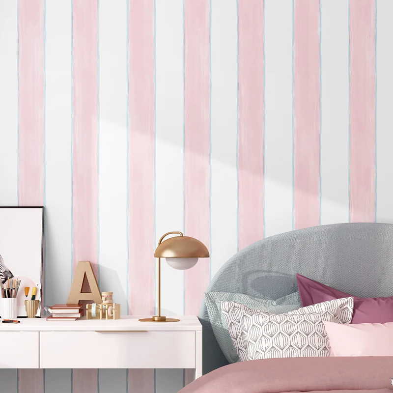 pink and white walls