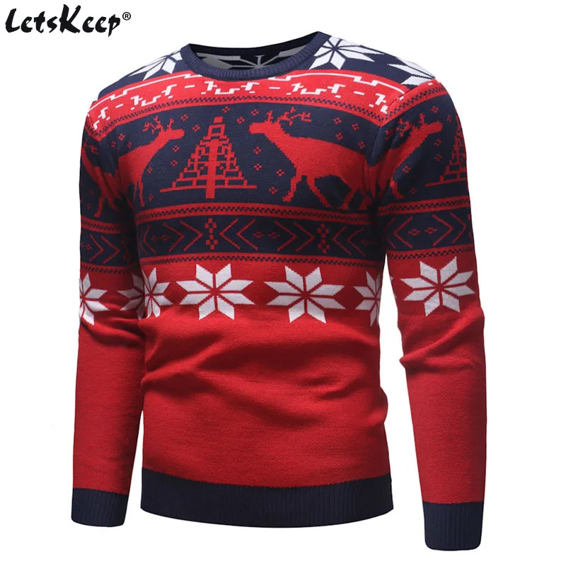 LetsKeep New ugly christmas sweater men 