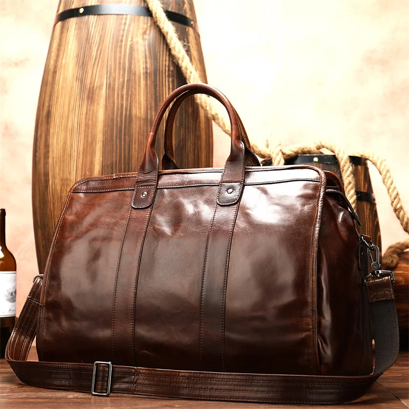 mens leather carry on bag