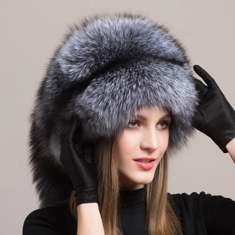 Winter Women Fur Cap Real genuine 