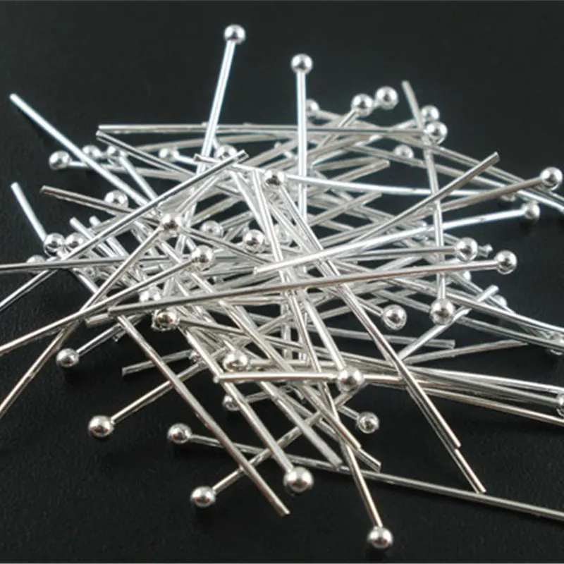 500PCs 1.6cm-3cm Long Copper Ball Head Pins Silver Color Metal