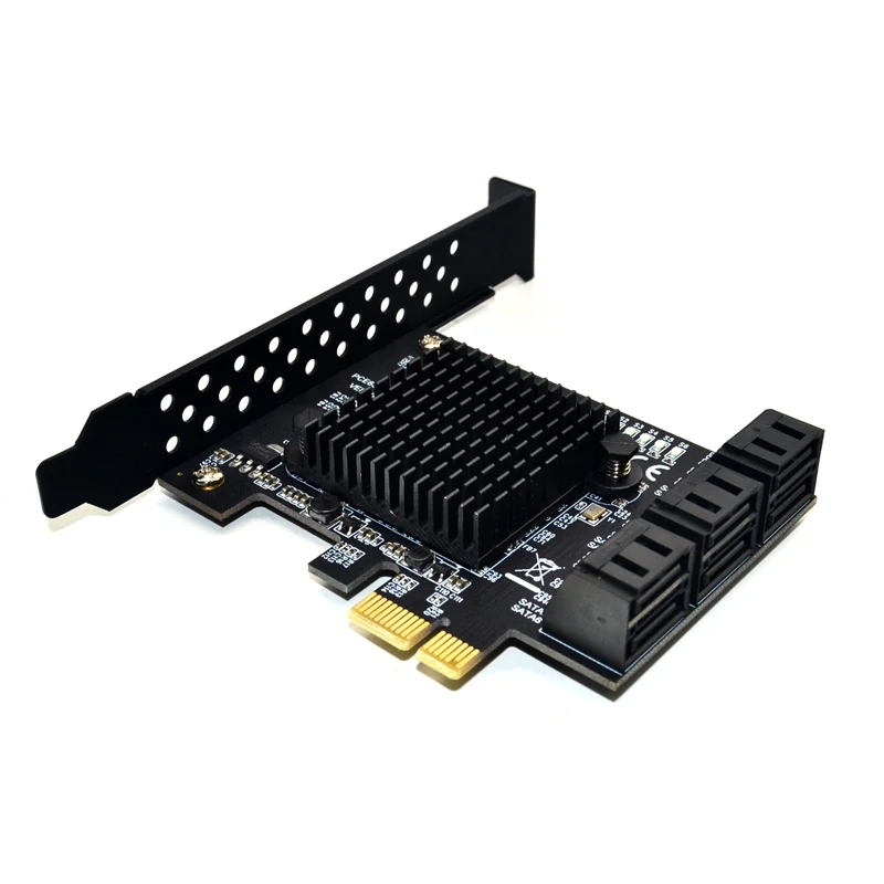Marvell 88SE9215 chip 6 ports SATA 3.0 to PCIe expansion Card PCI express SATA Adapter SATA 3 Converter with Heat Sink for HDD