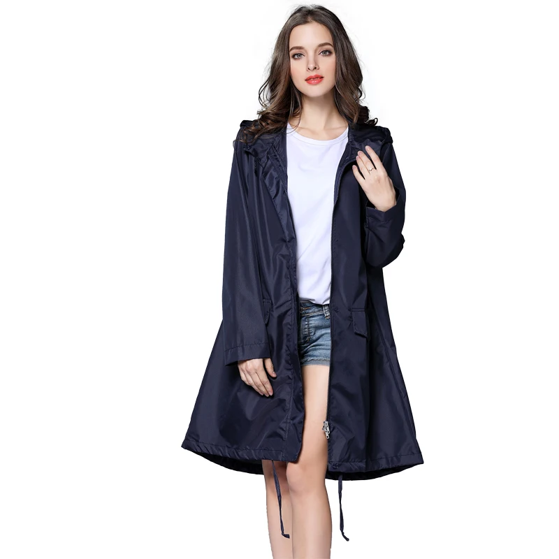 rain trench coat with hood