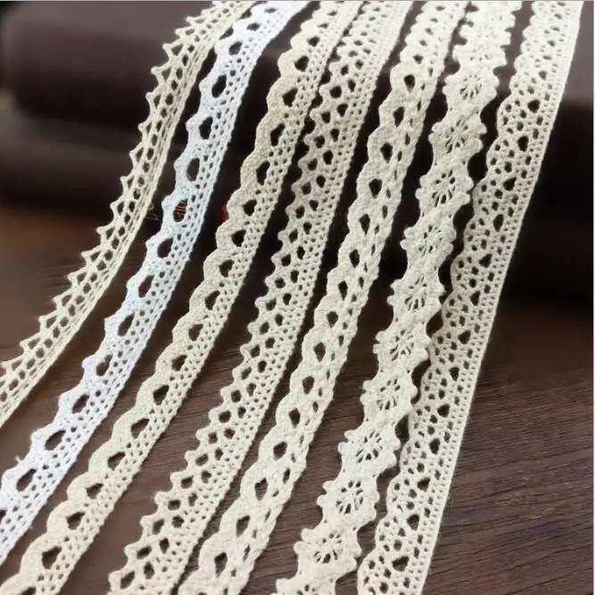 5Meter/roll) White Cotton Embroidered Lace Net Ribbons Fabric Trim DIY  Sewing Handmade Craft Materials