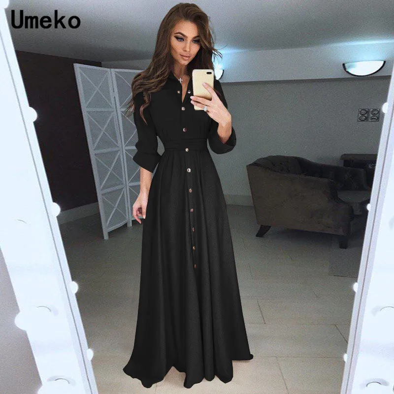 black casual dress long