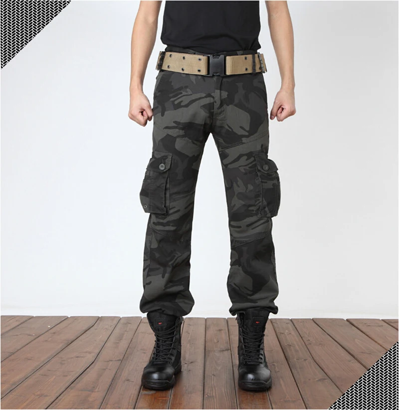 Bulkbuy Military Style Mens Casual Cargo Cotton Tactical Black Work Trousers  Loose Airsoft Shooting Hunting Army Style Combat Pants price comparison