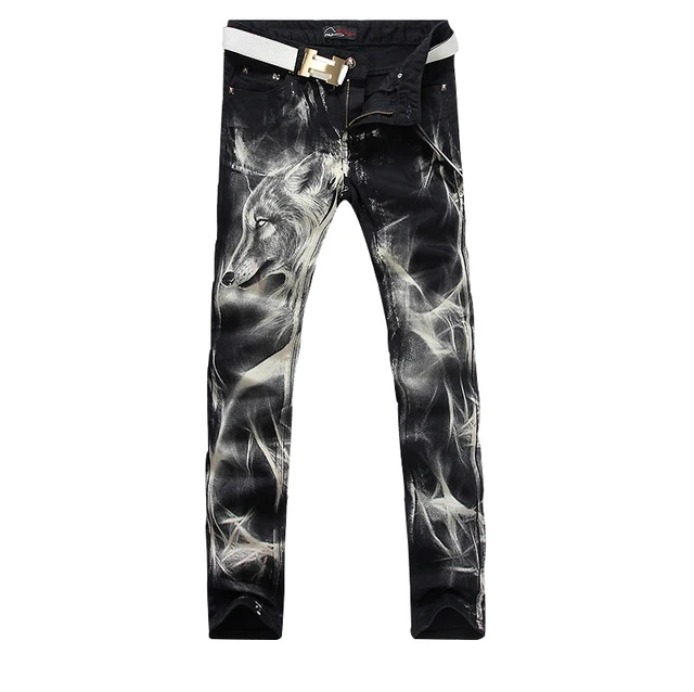 2021 New Men's fashion wolf printed 