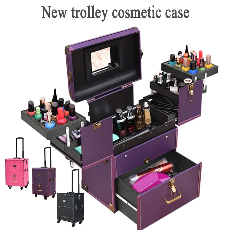 nail tech travel case on wheels