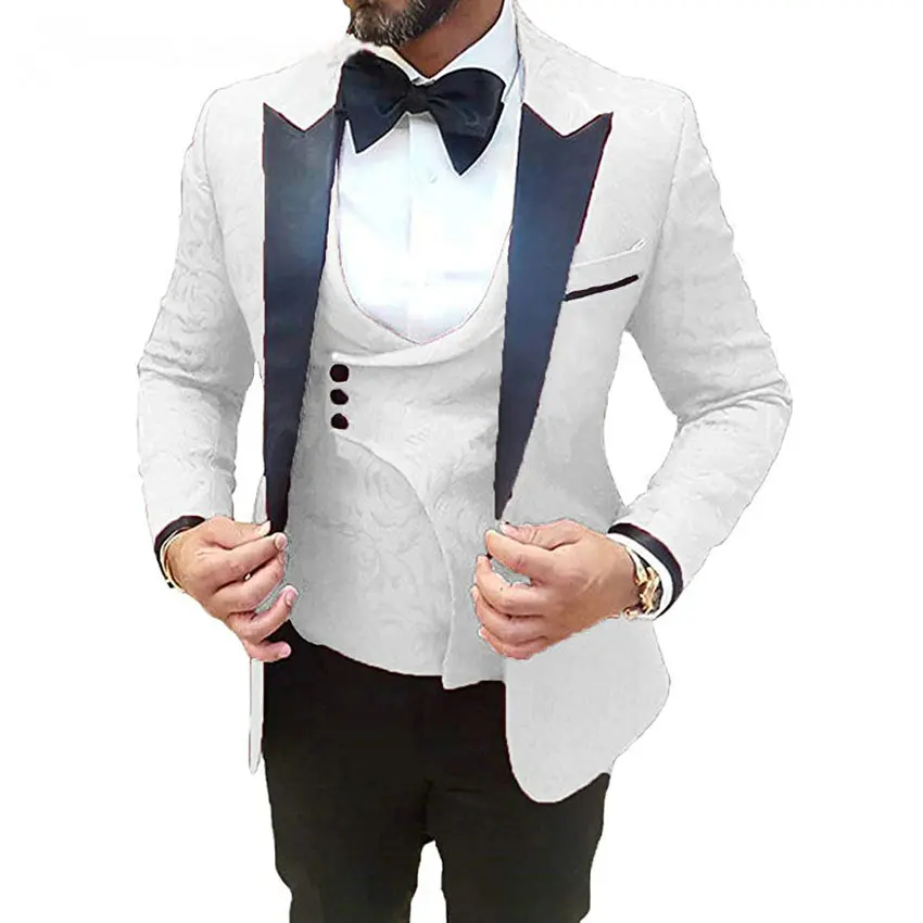 white & gold tuxedo