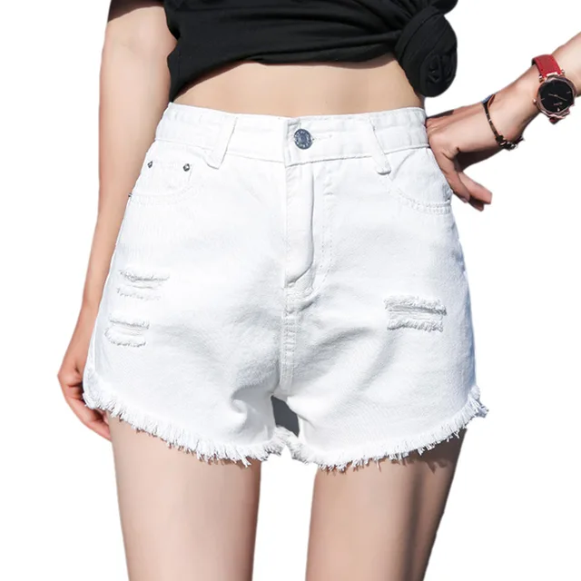 denim short white
