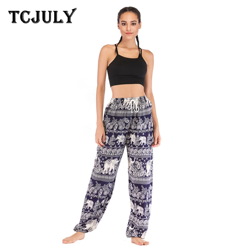 TCJULY Bohemian Elephant Print Harem 