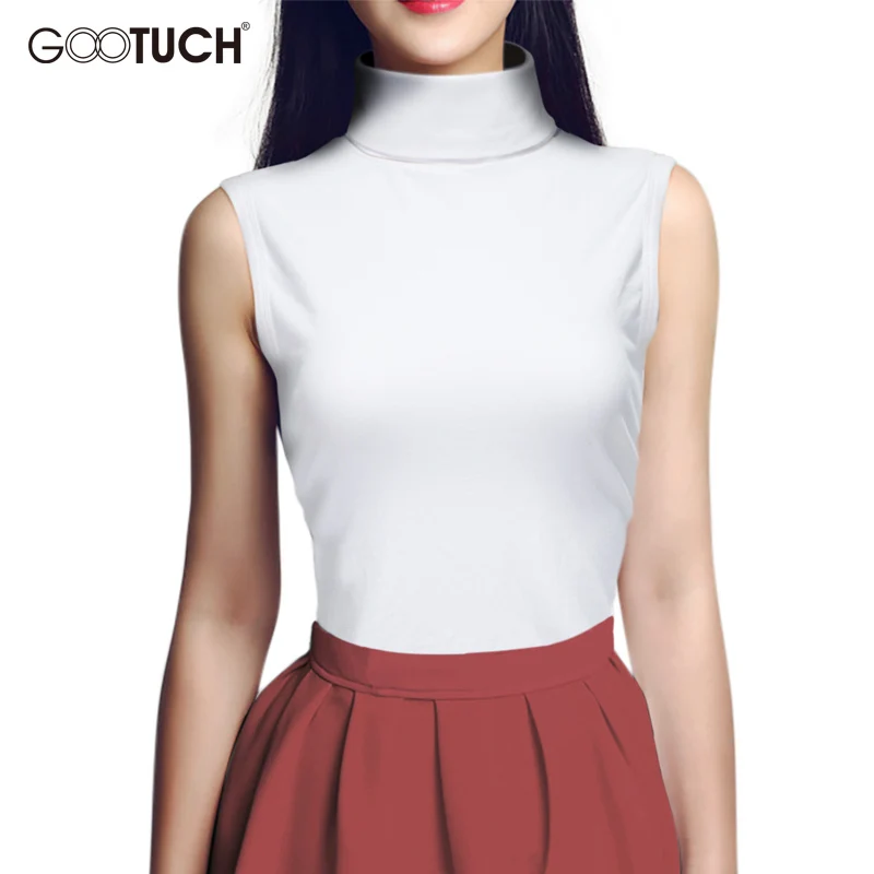 turtle neck sleeveless tops for women