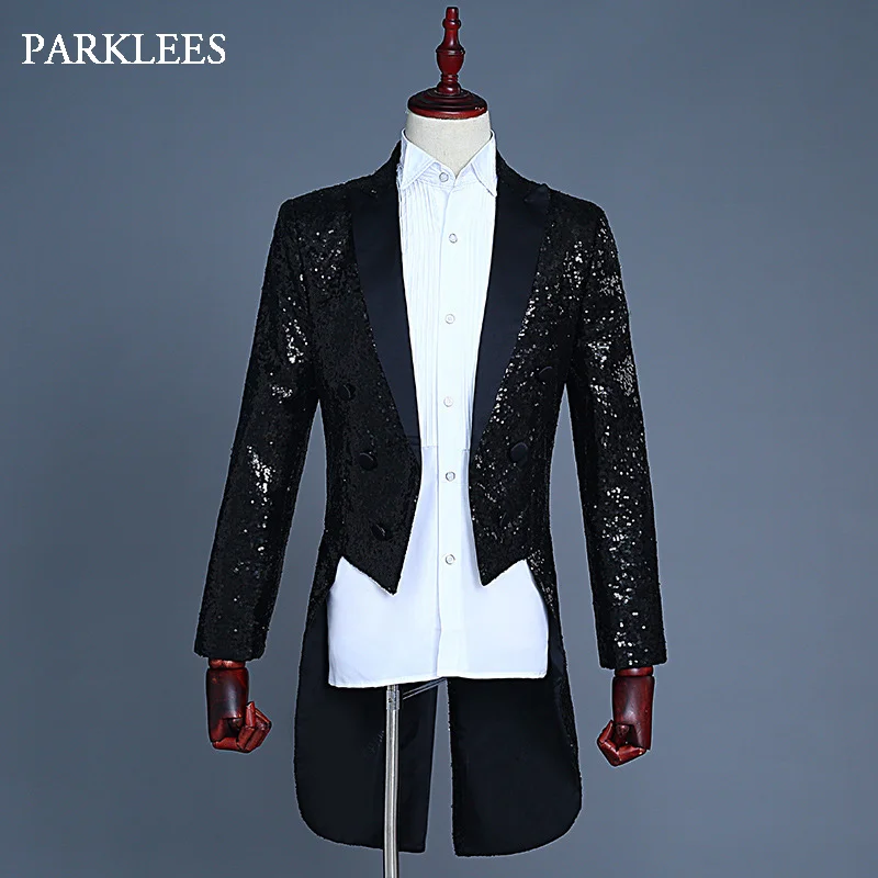 Cool Sequins Texedo Suit Blazer Men 