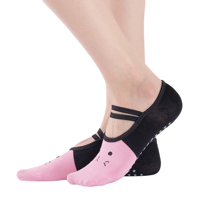 Women Breathable Towel Bottom Yoga Socks Silicone Non-Slip Bandage