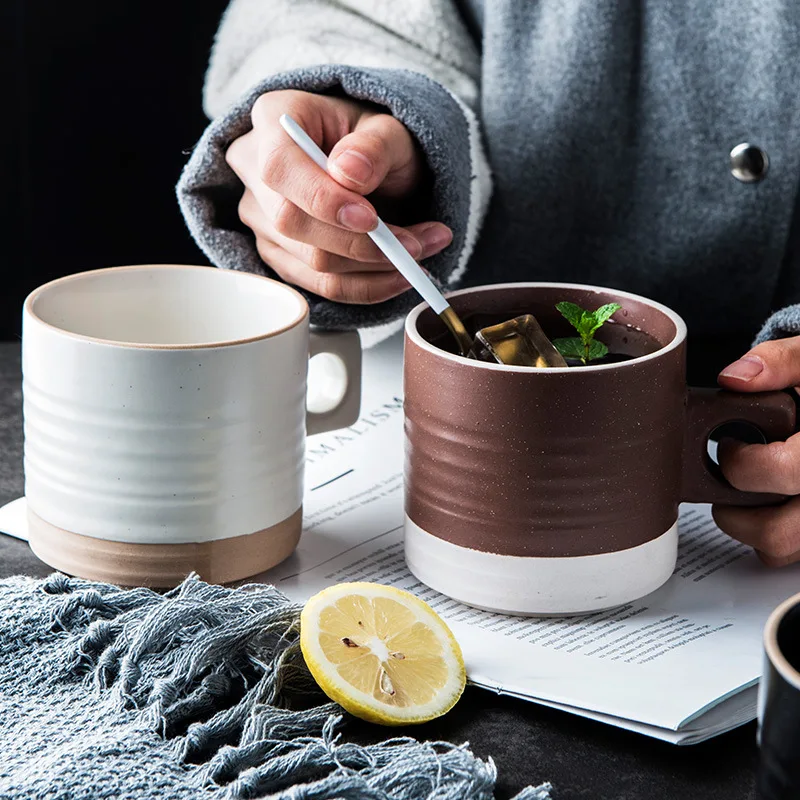 black and white ceramic mugs