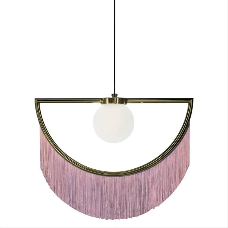 pink tassel pendant light