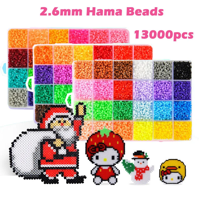Perler Beads Kit 5mm/2.6mm Hama Bead Whole Set with Pegboard and Iron 3D  Puzzle DIY Toy Kids Creative Handmade Craft Toy Gift
