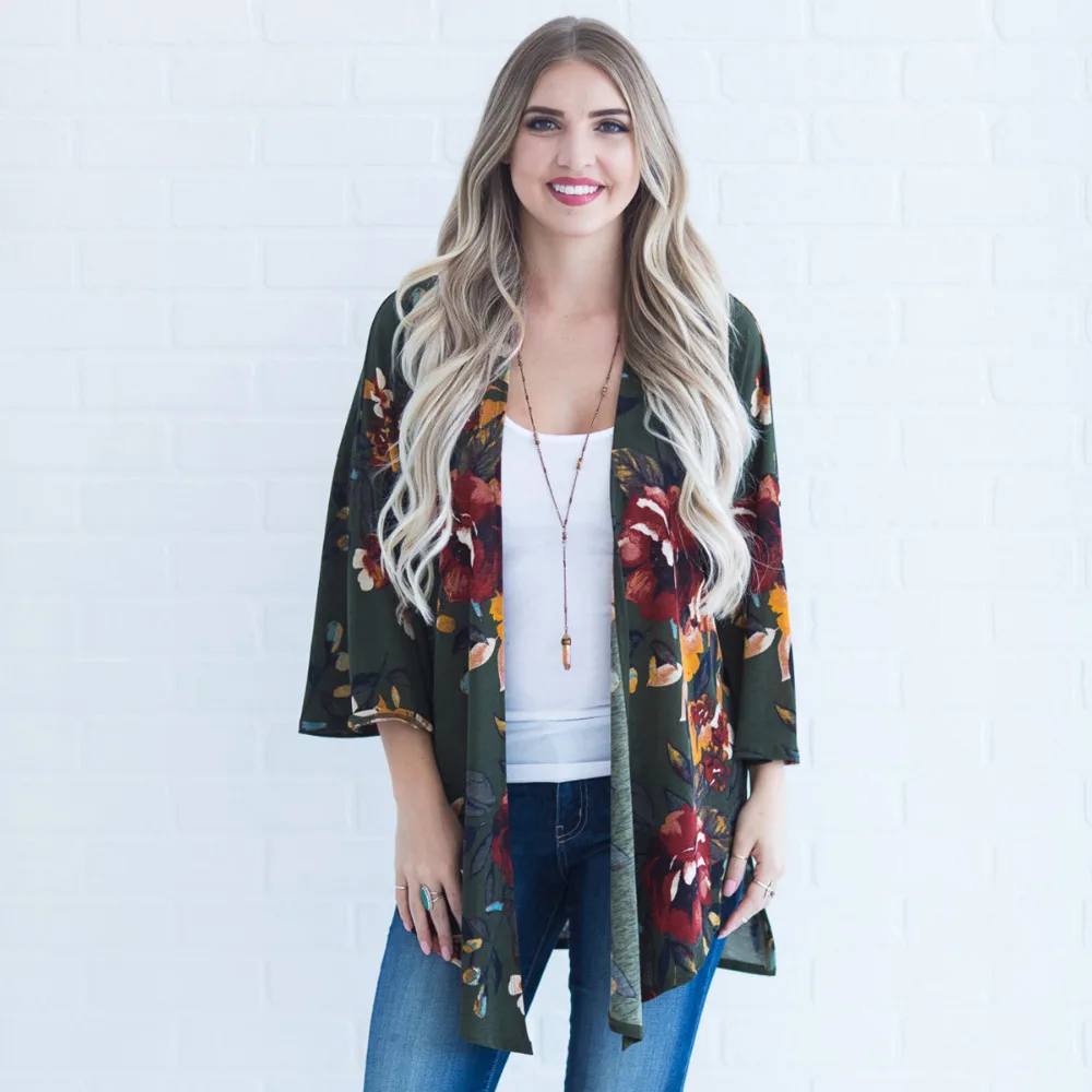 Women Plus Size Kimono Boho Cover Ups 