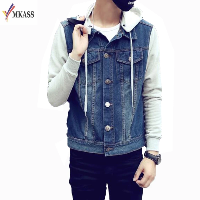 Denim Jacket Men Hooded Sportswear 