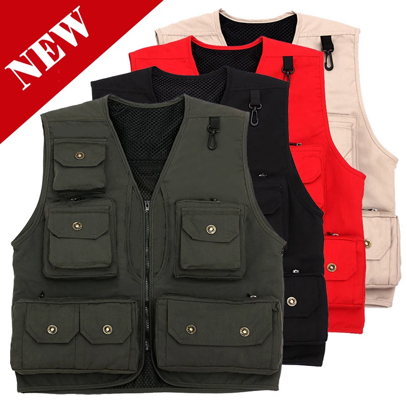 green canvas vest